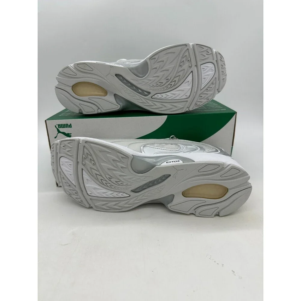 Puma Extos Feminine Men's Size 12 Silver White Athletic Shoes 399965 01